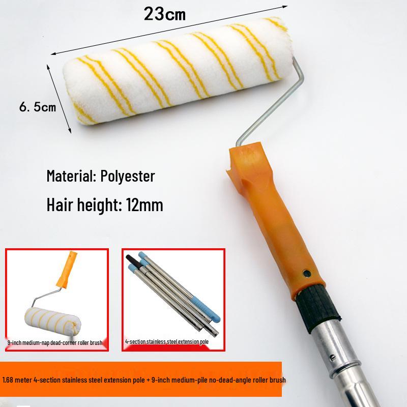 Adjustable Stainless Steel Telescopic Handle Waterproof Paint Roller Brush