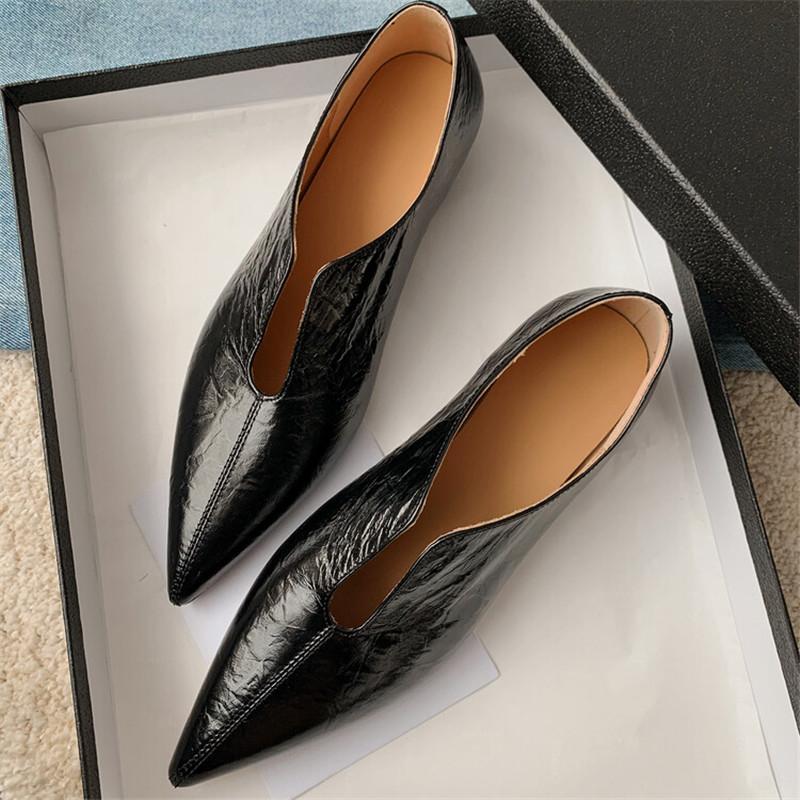 Fashion New Spring Cow Leather Women Shoes Pointed Toe Women Pumps Shoes for Women Zapatos De Mujer Fashion Retro Ladies Shoes Low Heel