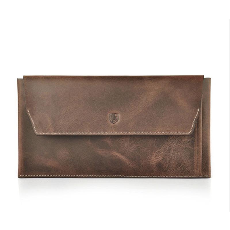 

Vintage Crazy Horse Leather Clutch Bag Substitute Slim Envelope Wallet Men s No-lining Change Bag OEMwallets 26X12X2