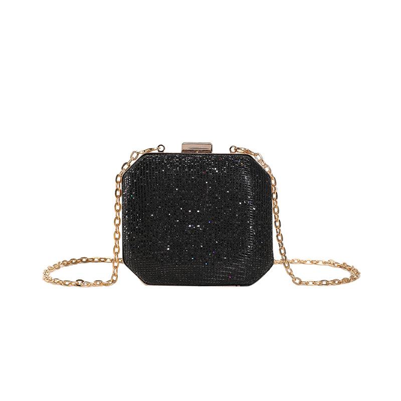 Damen Luxus Glänzende Diamant Abendtasche Kastenform Bankett Handtasche Damen Neu Strass Party Tasche Clutch