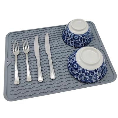 Silicone Dish Drying Mats Thickness Heat Resistant Trivet Drip Tray Cup Coasters Non-slip Pot Holder Table Kitchen Accessories