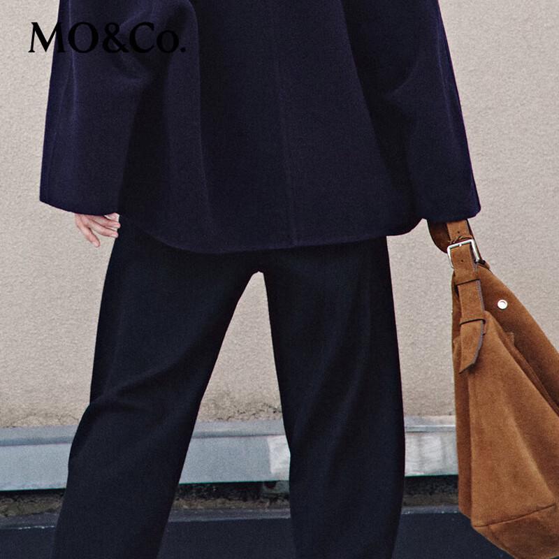 MO&Co. Women's Wool Blend High-Waist Wide-Leg Pants