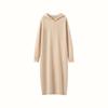 Autumn/Winter Hooded Wool Knit Sweater Dress - Solid, Loose, Soft, Warm, Mid-Length Cashmere.