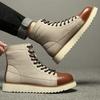 Leather Martin Boots Men's High-top Ami Kaji Short-face Boots Men's British Style Retro High-end Mid-top Men's Shoes