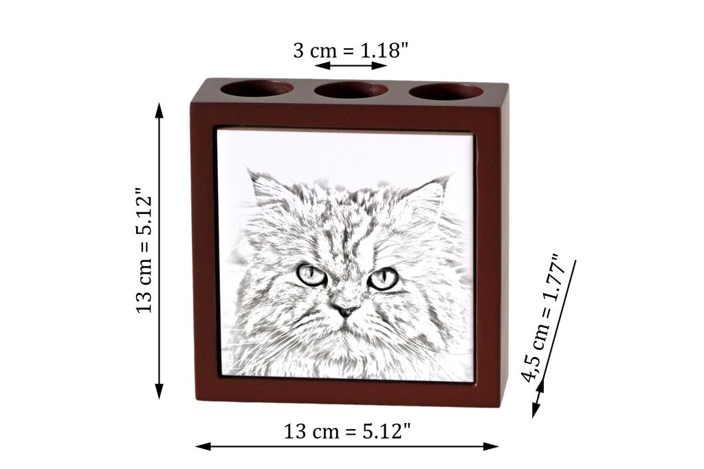 Persian – Pen holder with a cat, desk organizer with a print | Art-Dog
