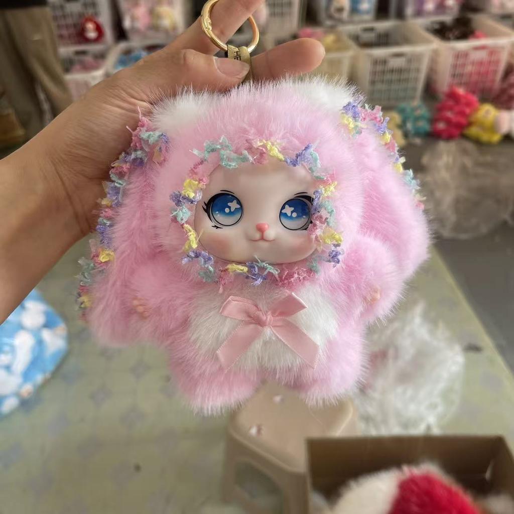 Plush Loli Rabbit Doll, Cute Bunny Plush Pendant, Kawaii Claw Machine Ornament, Bag Charm Gift