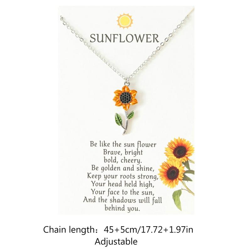 Sunflower Pendant Necklace for Women Delicate Daisy Flower Necklace Temperament Clavicle Chain Fashion Drop Oil Jewelry