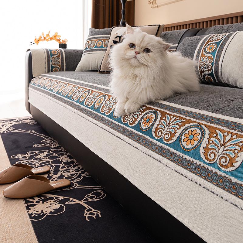 Sofa Cushion Universal In All Seasons Bohemian Chenille Sofa Seat Cushion Light Luxury High-End Non-Slip Sofa Cover
