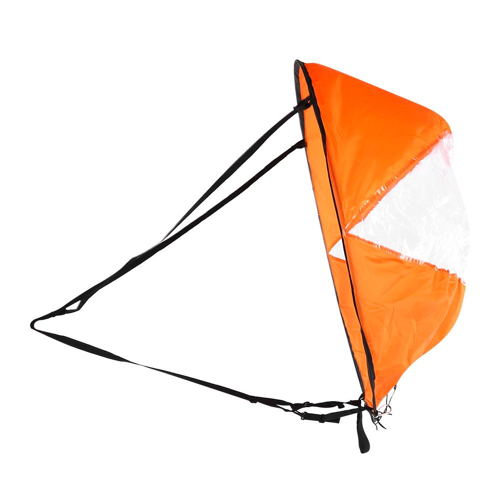Portable Kayak Wind Sail Waterproof Nylon Cloth Sail Foldable Wind Sail With Carabiner For Kayak Canoe оранжевый