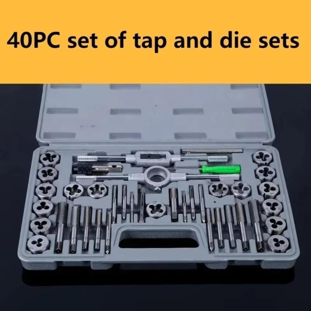 40pcs Metric Tap And Die Set Alloy Steel Threading Tool Kit New Hand Tapping Tools