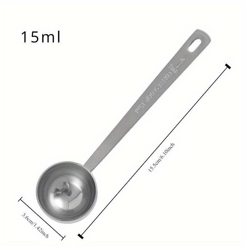 1pc Stainless Steel Coffee Scoop, Tablespoon Measuring Spoon Long Handle Coffee Spoon for Kitchen Cafe Making