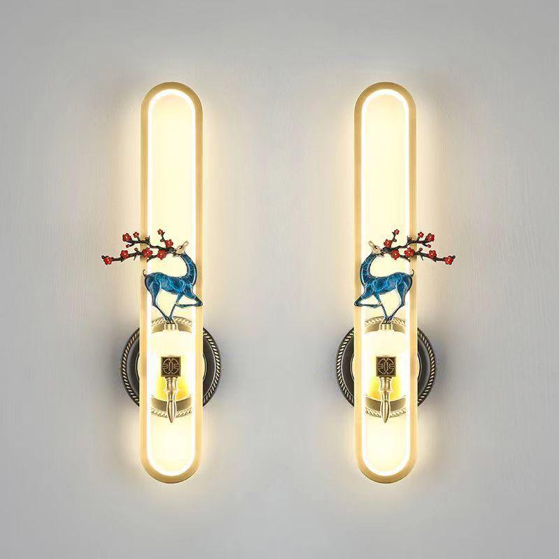 Chinese Cloisonné Enamel Brass Wall Lamp - Minimalist Bedside, Stair, Corridor & Living Room Light