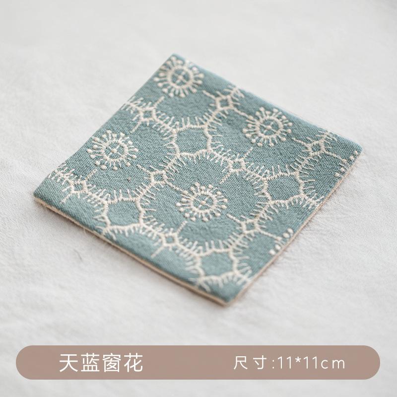 Wind embroidery coaster Fabric Christmas placemat Cross-border absorbent tea saucer Creative coffee coaster Bowl mat Insulation mat