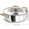 MICHELANGELO 6QT Stainless Steel Pan with Lid - Large Saute Pan with Lid Deep Frying Pan Dishwasher Oven-Safe Cooking Family