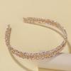Dual Element Sparkling Diamond Gold Chain Light Luxury Headband Gradient Shiny Texture For Women's Daily Party Look Elegant