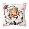 New Pink Santa Claus Pillow Case Linen Christmas Decoration Living Room Sofa Cushion Cover Pillow