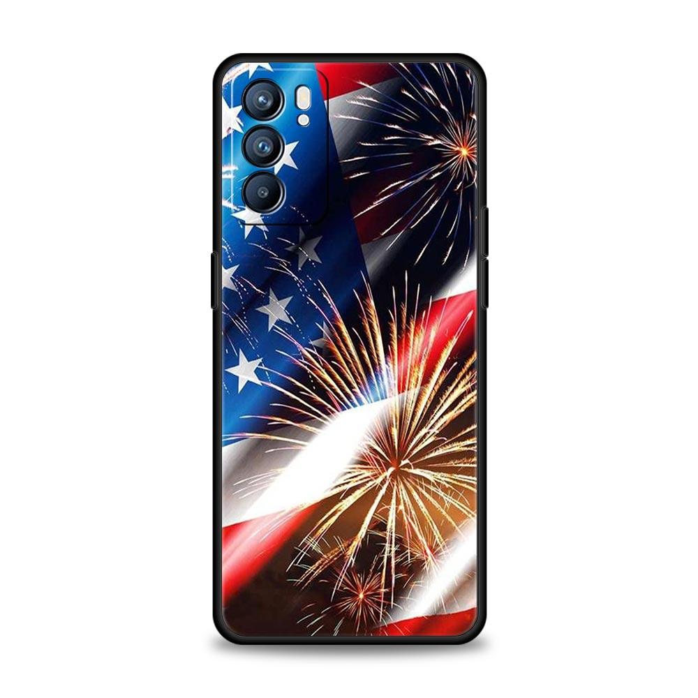 Phone Case Cover For Oppo A17 A31 A54 A57 A78 A79 Find X5 X6 Reno 7 8 10 11 12 13 F Pro 5G Soft TPU American United States Flag