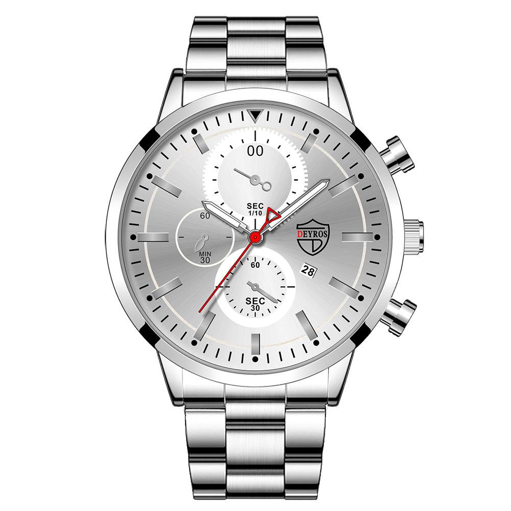 Steel Belt Watch Men'S Classic Automatic Luminous Calendar Quartz Watch