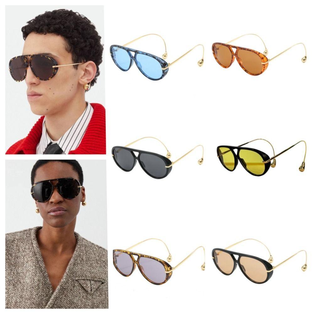 Anti-UV Women  Round  Sunglasses Trendy Oversized Shades Eyeglasses Retro Men Sun Glasses  Pilot