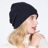 Neue Damen-Strickpullover-Mütze, einfarbiges Mesh und Samt-Gehörschutzmütze