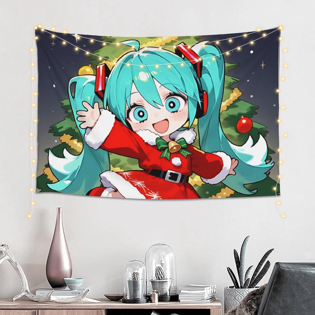 Cutecore Your Christmas Gift Hatsune Miku Tapestry Bedroom Decoration Wall Hanging Blanket Tapestry Cool Stuff For Room