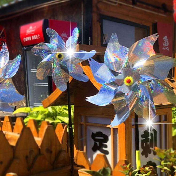 6pcs Bird Repellents Windmills Multifunction Garden Yard Party Background