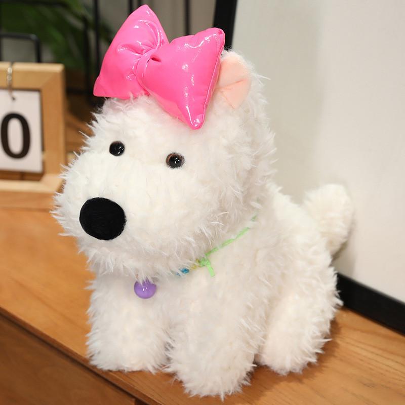 Highland Terrier West Plush Doll With Avocado Apple Backpacks Bow Decor Gift For