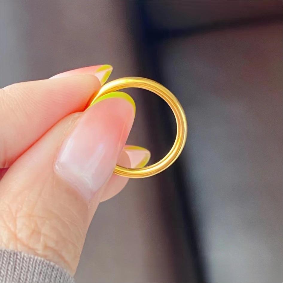 Ancient French Ring Ring Women's Matte Bright Sansheng III Valentine's Day Gift for Girlfriend Classic Retro Hand Jewelry