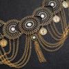 Retro Ethnic Floral Waist Chain with Carved Coin Tassels and Geometric Hanfu Dance Accessories