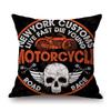 Motorcycle Art Biker Club Decoration Throw Pillow Case Us Retro Letter Print Free Spirit Motorbike Cotton Linen Cushion Cover