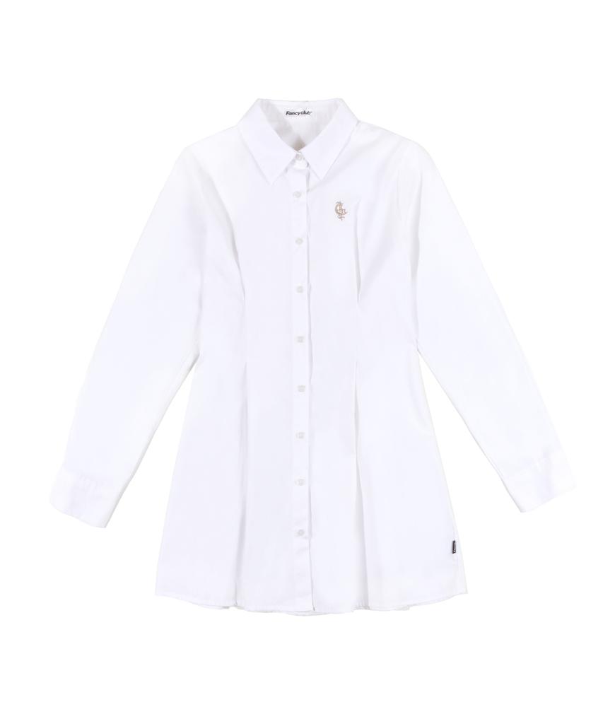 Fancy Club [Nf] Eyelet Point Shirt Dress (Wht)_Fzd291