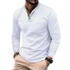 Spring/Autumn New Arrival Men's Polo Shirt with Double-Layer Stand Collar and Patchwork Long-Sleeved Sweatshirt