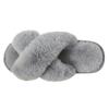 Fashion Smile Indoor Women's Slippers Plush Lining Women's Slippers Fur Cross-strap Ladies Home Slides Cotton Thick Bottom Fuzzy Warm