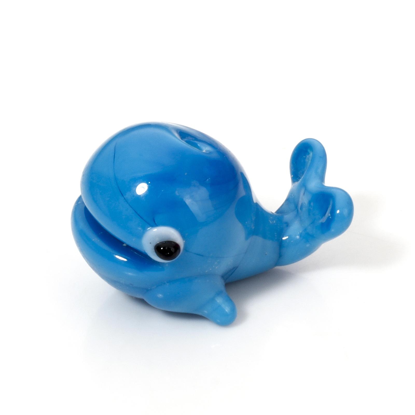 

2 PCs 3D Lampwork Glass Blue Whale Goldfish Animal Ocean Jewelry Necklace Pendants Jellyfish Aquarium Decor Craft Ornaments