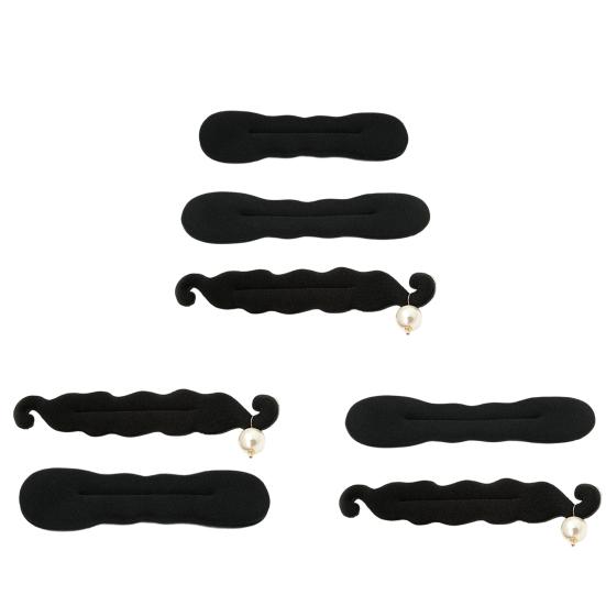 2/3Pcs Women Hair Bun Maker Sponge Faux Pearls Decor Bun