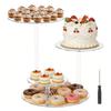 4 Tier Cake and Cupcake Stand Clear Acrylic Round Dessert Display Stand for Wedding Graduation Party Birthday Family Gathering