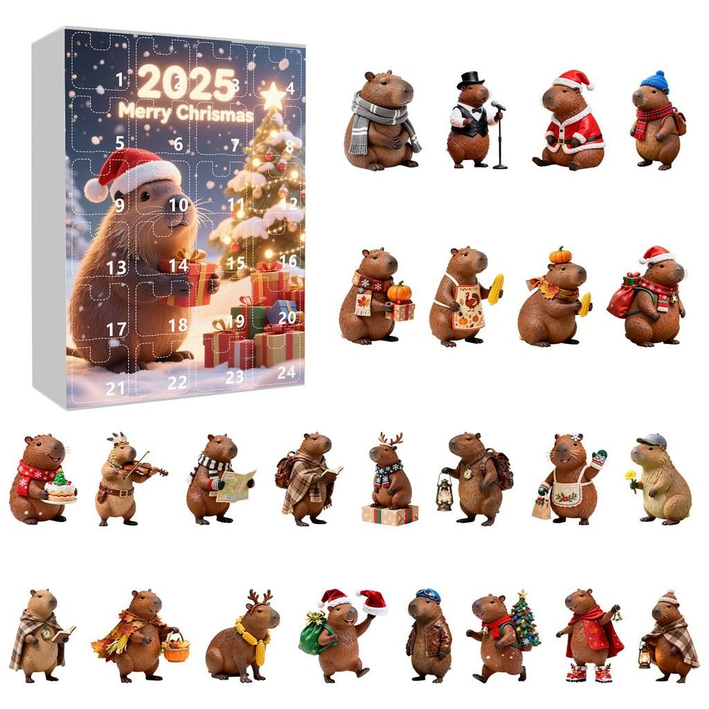 Christmas Marmot Themed Flat Pendant Calendar With Acrylic Components For Festive Decoration