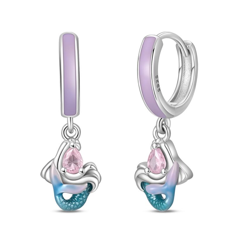 925 Silver Ocean Theme Earrings Dolphin Sea Star Shell Turtle Original Design Fashion Jewelry for Women