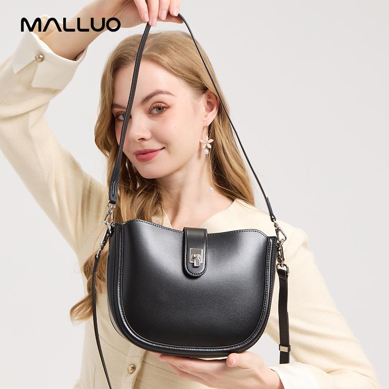 Women‘s Cowhide Underarm Shoulder Bag Ladies Natural Cow Leather Retro Handbags Female Fashi Luxury Designer Crossbody Bags