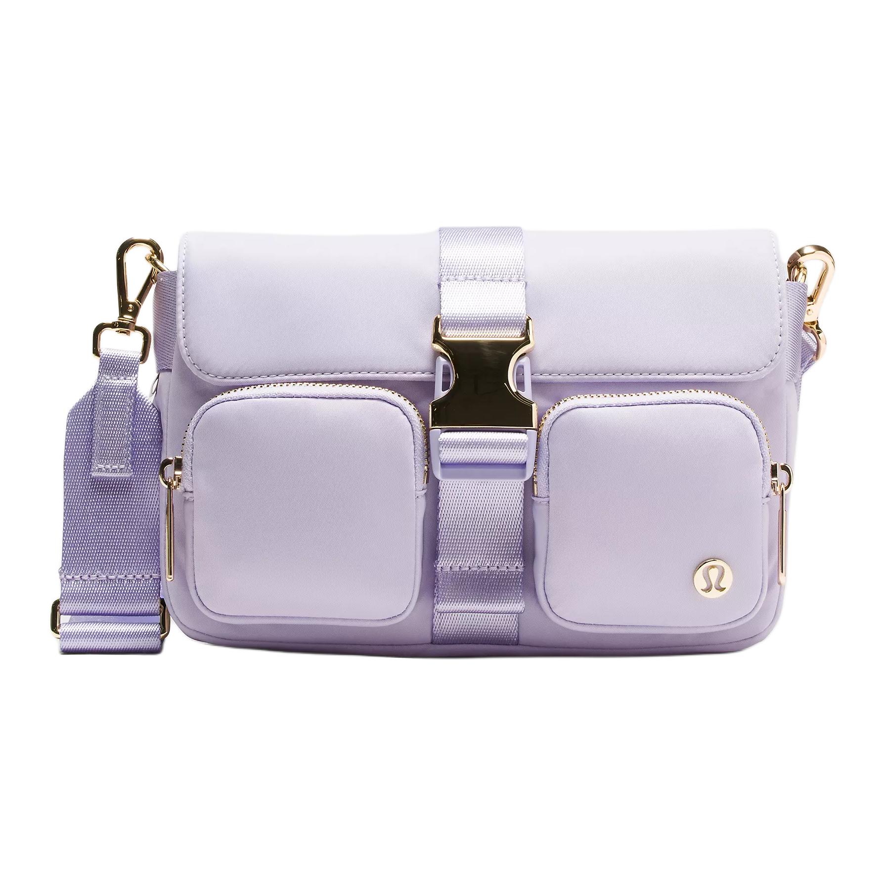 Lululemon 3L Wunderlust Versatile Multi-Pocket Nylon Crossbody Shoulder Bag Women bags Lavender-Frost LW9FKSS-0641 Lavender Cream
