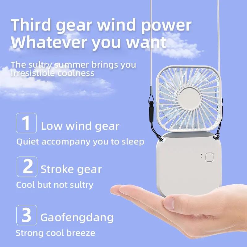 

Ручной электрический мини-вентилятор с ремешком, портативные кондиционеры, складное зеркало для кемпинга, USB перезаряжаемый маленький настольный вентилятор белый