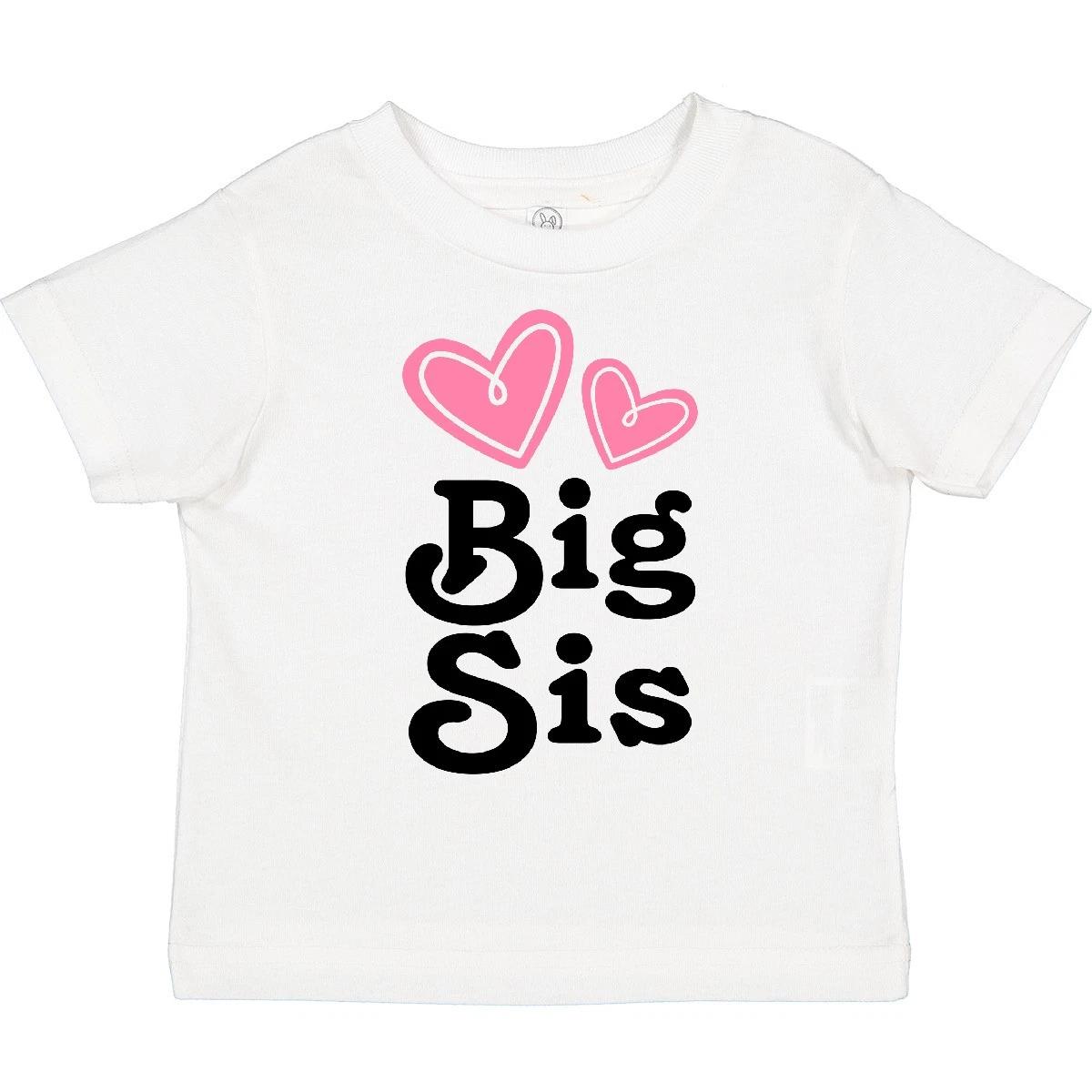 Inktastic Love Hearts Big Sis Toddler kids boys T-Shirt Sister Little Lil Girls New Family 150