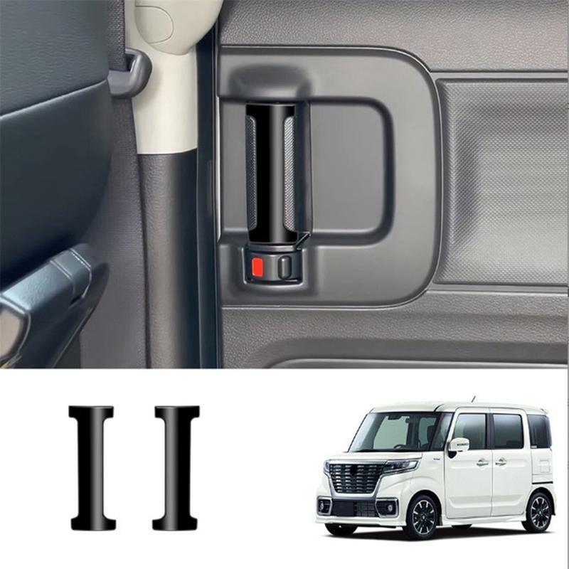 M31K-Car Middle Door Inner Handle Button Trim Sticker for Suzuki SPACIA MK04 2017-2024 Car Accessories Gloss Black