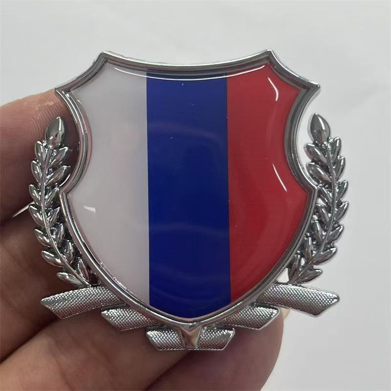 Metalowa Flaga Narodowa Samochodowa Naklejka Samochodowa Chiny Stany Zjednoczone Niemcy Francja Wielka Brytania Włochy Japonia Wietnam Korea Południowa Naklejka z Emblematem Bocznym