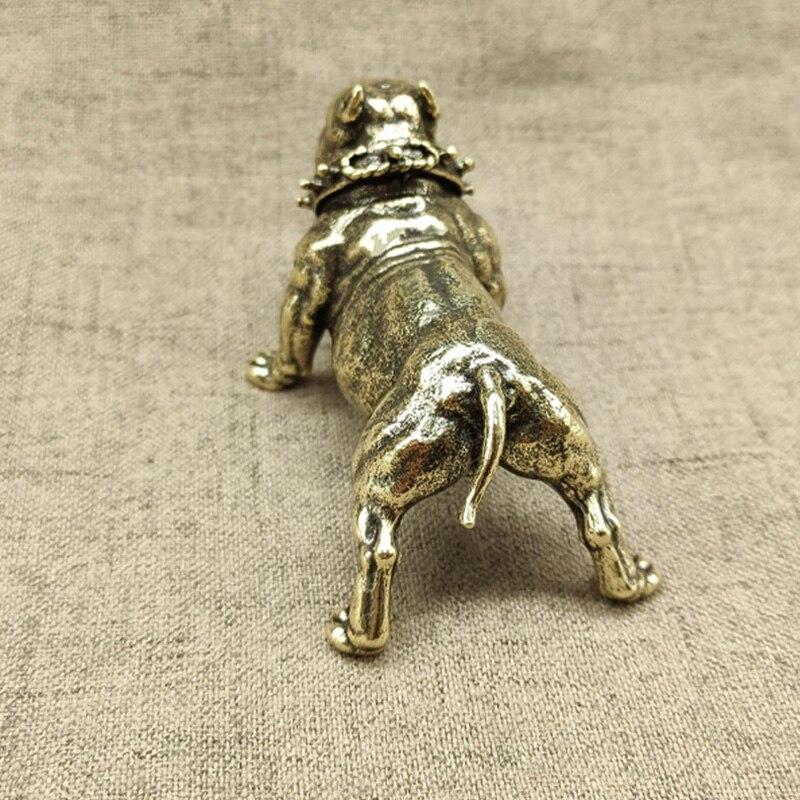 Vintage Pure Copper French Bulldog Statue Desk Ornament Decoration Crafts Accessories Metal Brass Cute Dog Figurines Home Decors