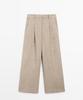 Masimodutti Melange Linen Pleated Pants