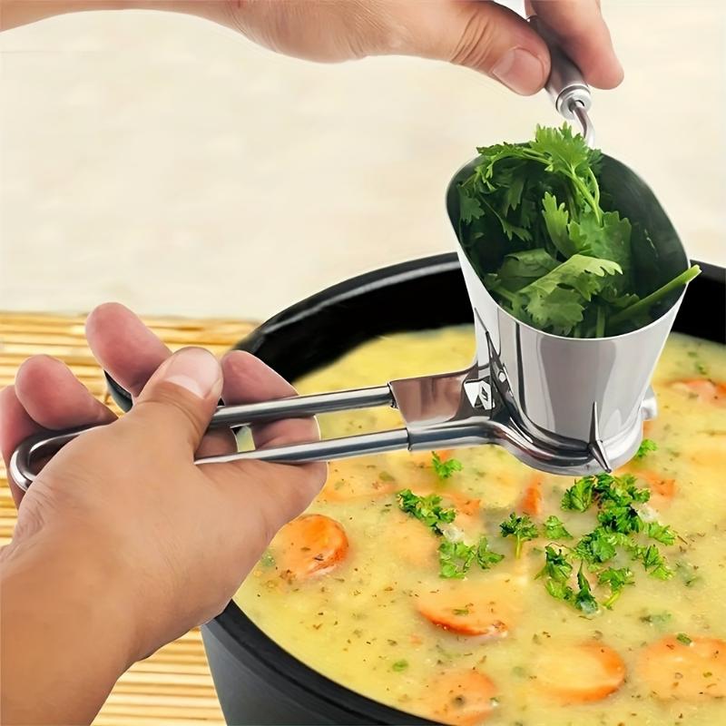 Trituratore per Erbe Acciaio Inossidabile Grattugia Rotante per Verdure Trituratore per Prezzemolo Vaniglia Tritatutto per Coriandolo Menta Macinazione Manuale in Metallo