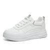 Damen W1763 Weiße höhenverstellbare Sneaker: Plateausohle, atmungsaktives Mesh, vielseitiger Herbst 2022 Stil
