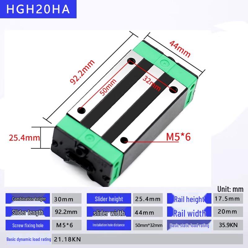 FUMA HGH20HA Extended Linear Guide Rail and Slider