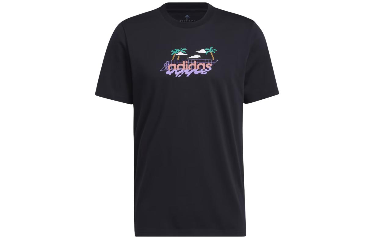

Adidas T Shirts Men s Black Crew Neck Moderate Straight Fit HS2530 L